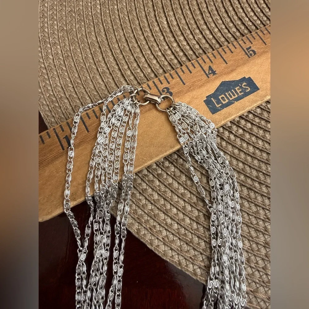 Sarah Conv Multi Strand Silver Tone Necklace - Picture 4 of 5